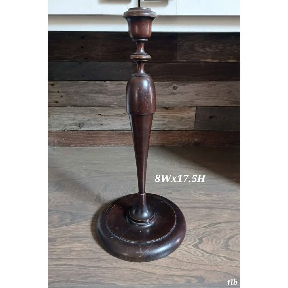 Tall antique wood candlestick